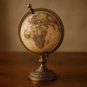 Vintage Style World Globe Miniature On Ornamental Stand